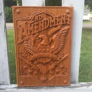 2nd Amendment Right to Bear Arms Wooden Carved Eagle Sign