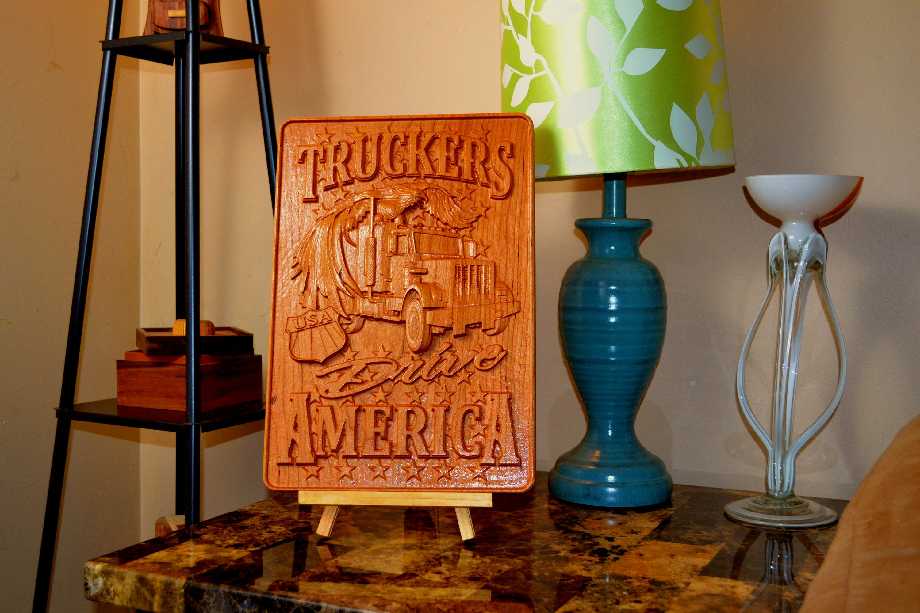 truck-driver-truckers-drive-america-3d-cnc-carved-wooden-sign-plaque