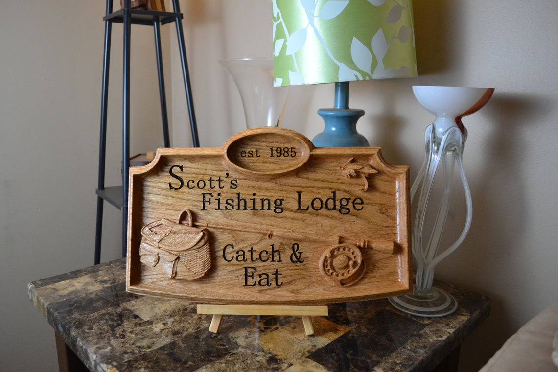 Outdoor Metal Gone Fishing Sign | Fishing Gift for Men | Fishing Decor for  Dad | Groomsman Gift Metal Fishing Sign Fishing Camp Cabin Decor